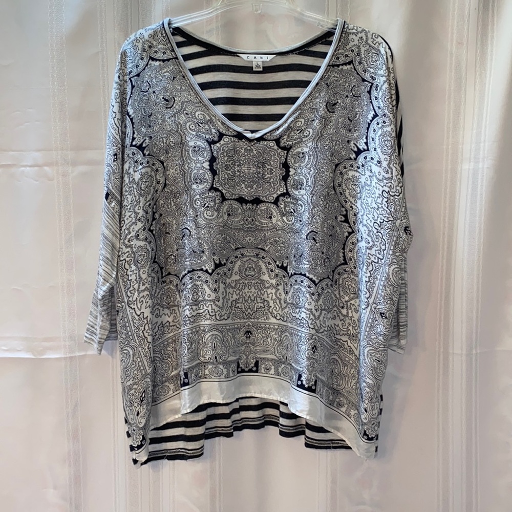 CAbi silk half sleeve blouse